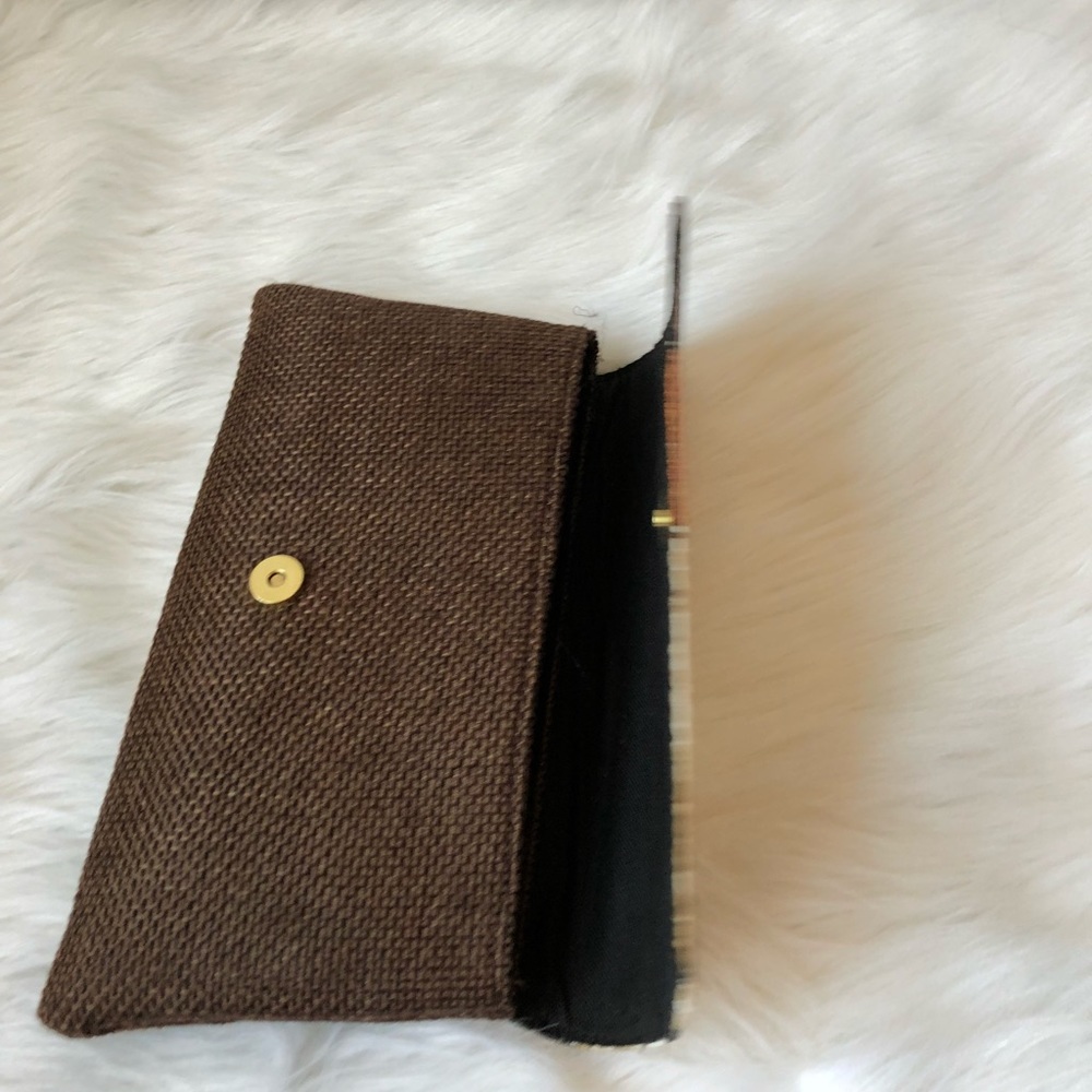 Cute multi-brown ‘bone-pattern’ Clutch - Picture 3 of 5